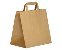 Bolsas Kraft asas planas 80g/m² Alt 25 x An 26 x Fon 19 cm - paquete de 250