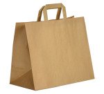 Sac kraft brun poignées plates qualité 80 g/m² - 250 sacs