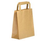 Sac kraft brun poignées plates qualité 70 g/m² - 300 sacs
