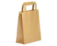 Bolsas Kraft asas planas 70g/m² Alt 22 x An 18 x Fon 8 cm - paquete de 300