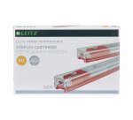 Agrafes Leitz à cartouche coloris rouge - capacité 80 feuilles - lot de 5 recharges de 210