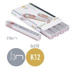Agrafes Leitz à cartouche coloris rouge - capacité 80 feuilles - lot de 5 recharges de 210