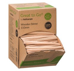 Paletinas de madera, longitud 11 cm - Caja dispensadora de 2000