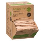 Agitateurs en bois, longueur 11 cm - Boite distributrice de 2000