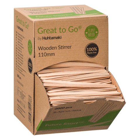 Paletinas de madera, longitud 11 cm - Caja dispensadora de 2000
