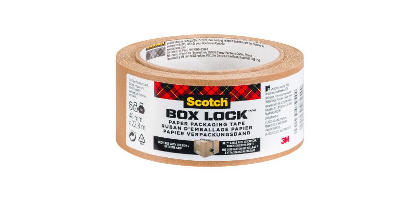 Ruban adhésif d'emballage Kraft brun, 135 g/m², Box Lock Scotch  48 mm X 22,8 m