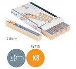 Agrafes Leitz à cartouche coloris jaune - capacité 40 feuilles - lot de 5 recharges de 210