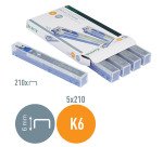 Agrafes Leitz à cartouche coloris bleu - capacité 25 feuilles - lot de 5 recharges de 210