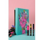 Marqueur Posca couleurs chaudes assorties pointe cônique 1,8 à 2,5 mm - Boîte de 8