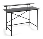 Bureau Galatia en mélaminé noir et pieds en métal laqué noir 120 x 60 cm