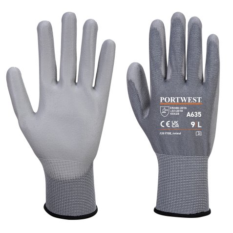 Guanti Portwest A635 in poliuretano grigio, 1 paio