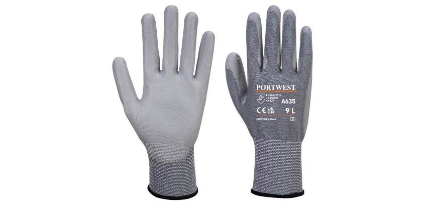 Guanti antitaglio B Portwest A635 in poliuretano grigio, 1 paio