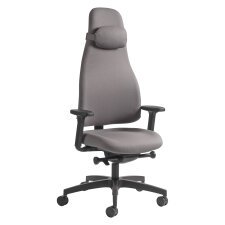 Fauteuil de bureau ergonomique Orion tissu - avec accoudoirs - Mécanisme synchrone - Pied noir