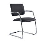 Chaise de réunion cuir noir Constance