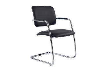 Chaise de réunion cuir Constance - Noir