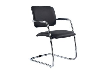 De_chaise de réunion cuir  constance noir
