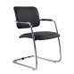 Chaise de réunion cuir noir Constance