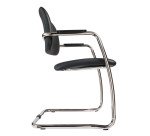 Chaise de réunion cuir noir Constance