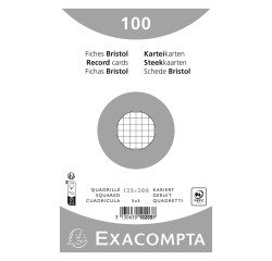 De_etui 100 fiches bristol blanc 5x5 non perforé 