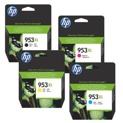 Pack cartridges HP 953 XL  + 3 kleuren voor inkjetprinter