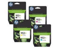 Pack cartouches HP 953XL noir + 3 couleurs pour imprimante jet d'encre