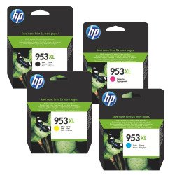 HP 953XL - Pack cartouches 1 noir + 3 couleurs pour imprimante jet d'encre