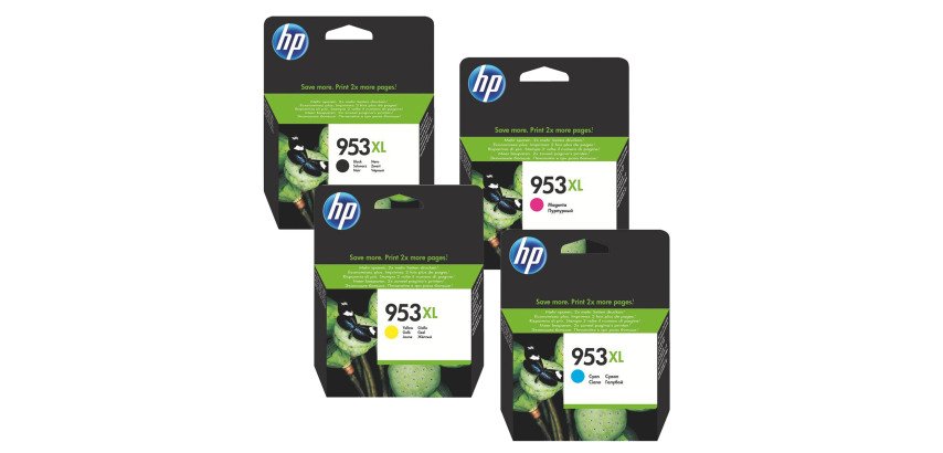 HP 953XL - Pack cartouches 1 noir + 3 couleurs pour imprimante jet d'encre