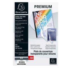 Tapa de encuadernación transparente e incolora EXACOMPTA PVC 30/100 - Paquete de 100