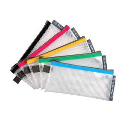 Pochettes de rangement à fermeture éclair 18 x 8 EXACOMPTA couleurs assorties