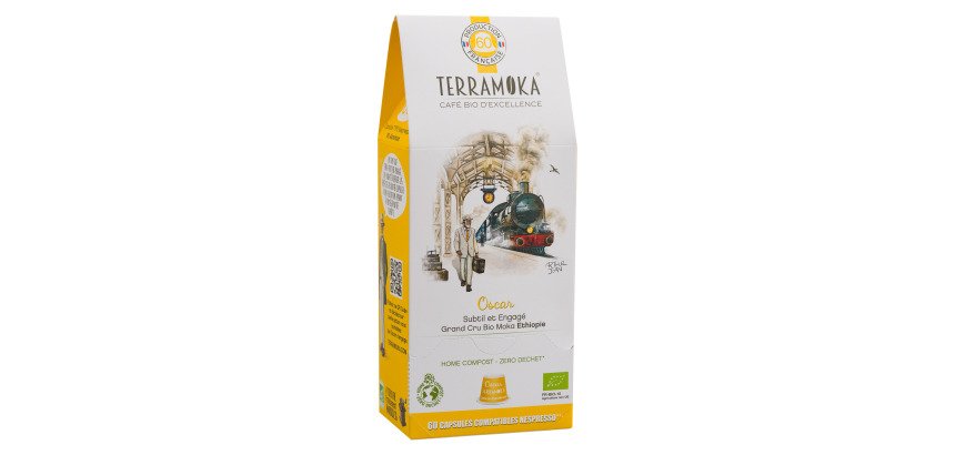 Capsules de café Terramoka Oscar Bio - Boîte distributrice de 60