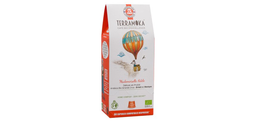 Capsules de café Terramoka Adèle Bio - Boîte distributrice de 60