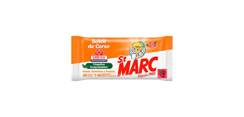 Lingettes désinfectantes multi-surfaces St Marc - Paquet de 30