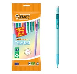 Vulpotloden Bic Matic Pastel punt 0,7 mm HB - hoesje met assortiment van 10 stuks