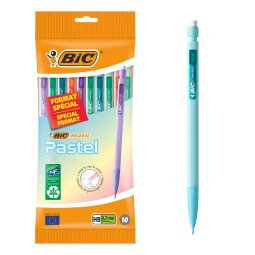 Vulpotloden Bic Matic Pastel punt 0,7 mm HB - hoesje met assortiment van 10 stuks