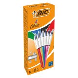 Stylo bille 4 couleurs Bic Shine rétractable pointe 1 mm - écriture moyenne