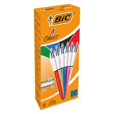 Stylo bille 4 couleurs Bic Shine rétractable pointe 1 mm - écriture moyenne