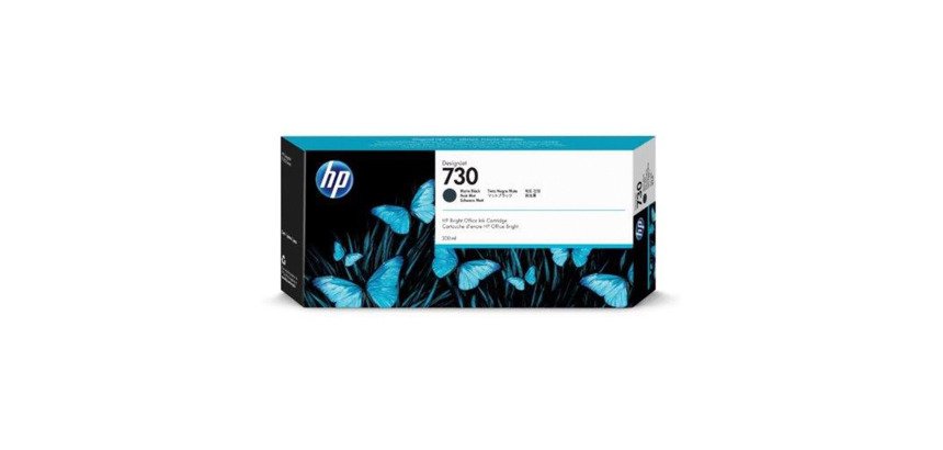 HP 730 cartucho original negro mate alta capacidad (P2V71A) 300ml