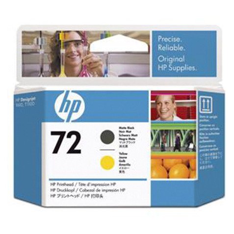 HP 72 cabezal de impresión original negro mate / amarillo (C9384A)