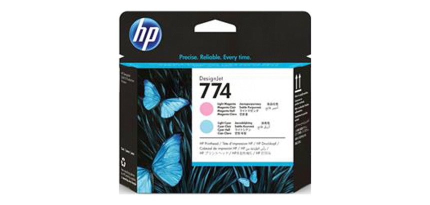 HP 774 cabezal de impresión original magenta claro/ cian claro ( P2V98A)