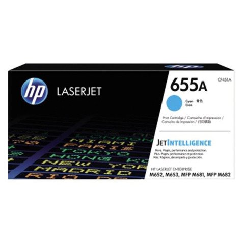 HP 655A tóner original cian (CF451A) 14.000 pg