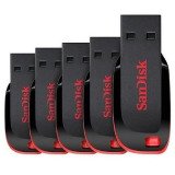 Sandisk pack de 5 clés USB Cruzer Blade 64 Go Usb 2.0 (Usb-A) Noir