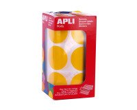 Gomets XL en rollo redondos Ø 33 amarillo Apli