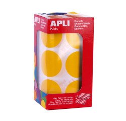 Gomets XL en rollo redondos Ø 33 amarillo Apli