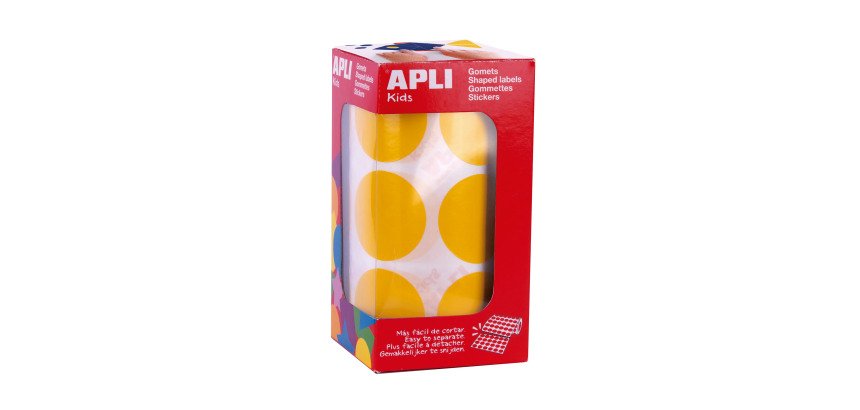 Gomets XL en rollo redondos Ø 33 amarillo Apli