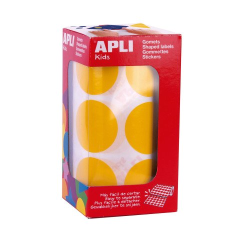 Gomets XL en rollo redondos Ø 33 amarillo Apli