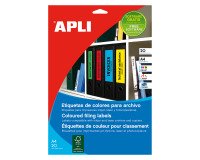 Etiquetas amarillas para archivo 190 x 61 mm Apli - Caja de 20 hojas
