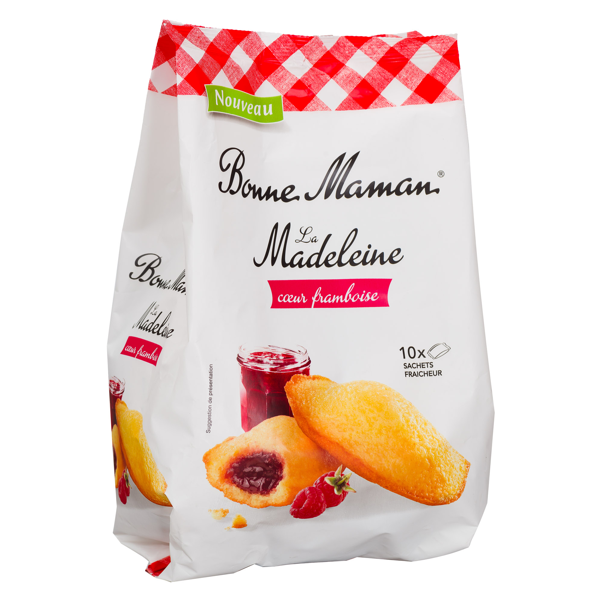 Madeleine cœur framboise Bonne Maman - Sachet 300 g sur