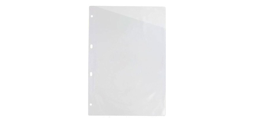 Fundas 4 taladros PVC transparente Folio 100 micras Grafoplás lomo reforzado