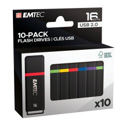 Pak 10 flashdrives 16 Go USB A 2.0 EMTEC K100
