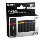 Pack de 10 clés 16 Go USB A 2.0 EMTEC K100